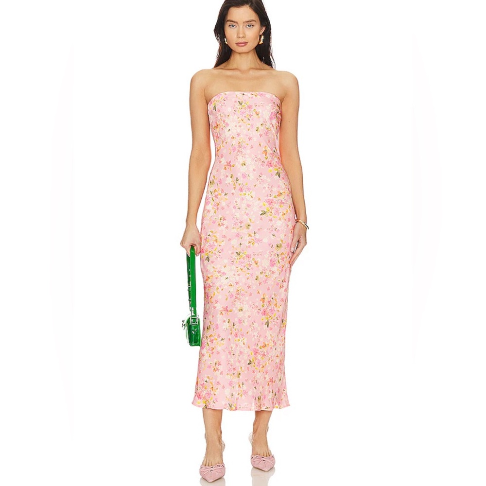 RESA Anna Pink Strapless Dress in Jasmine